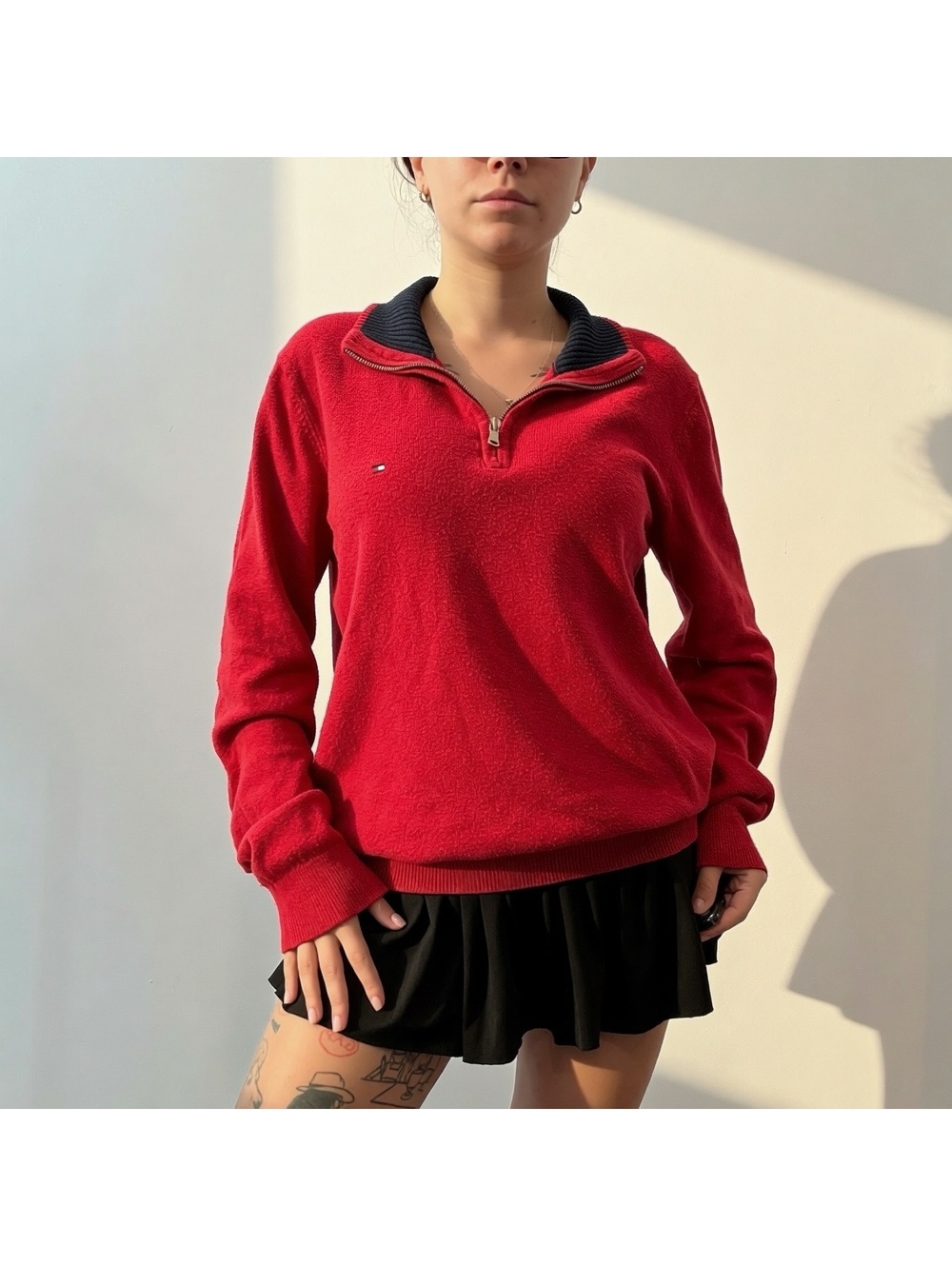 Vintage Tommy Hilfiger red quarter zip sweater